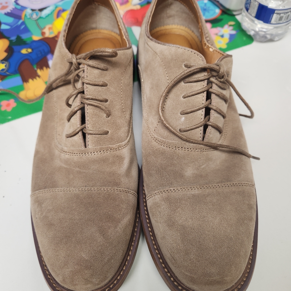 Men's Tan Suede Oxford Shoes